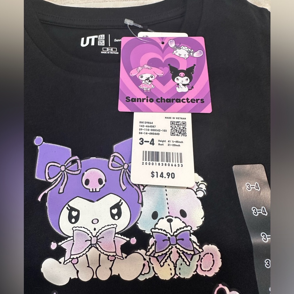 UNIQLO Kuromi Short-Sleeve T-shirt (3-4 Years kids) - Picture 5 of 6